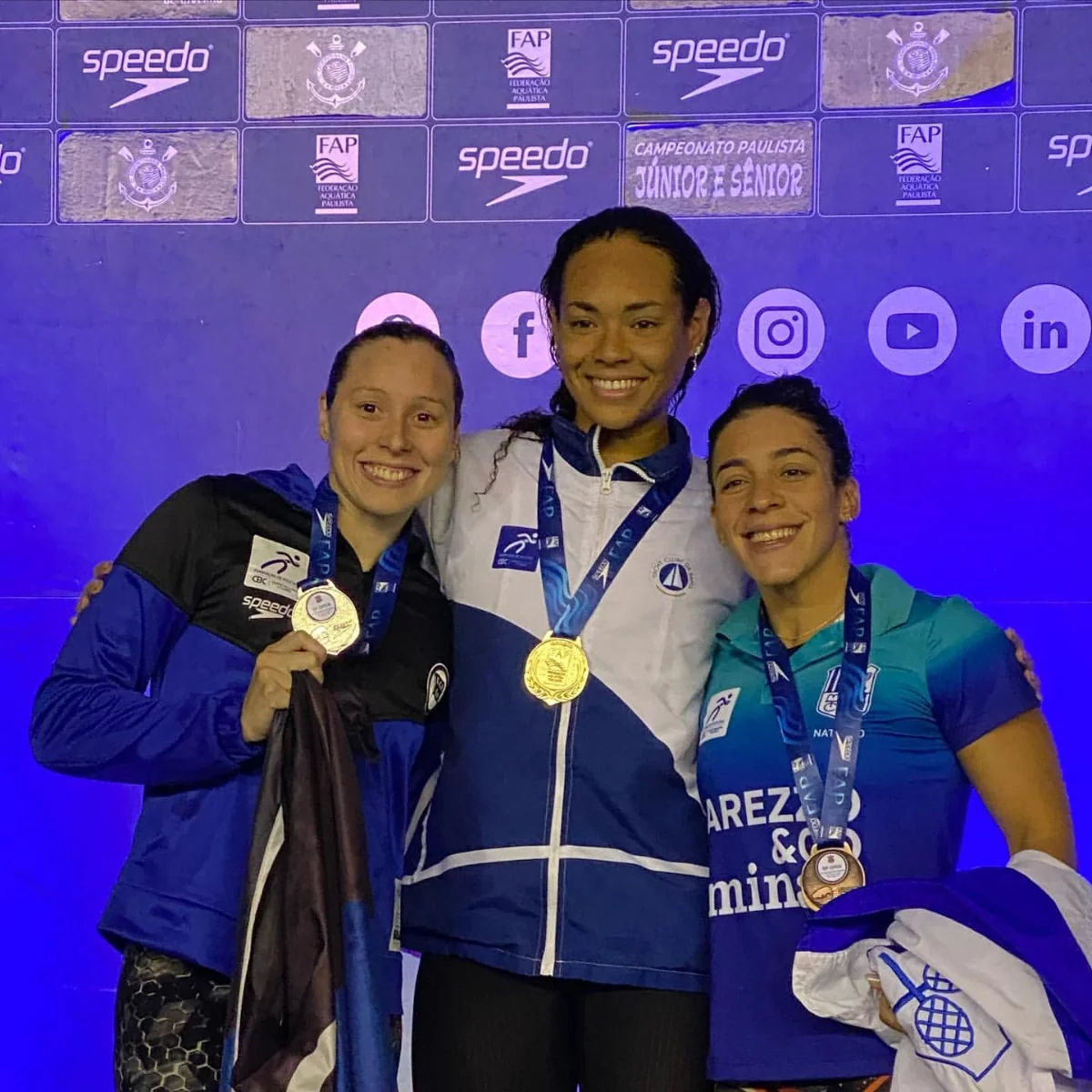 Celine Bispo garante medalha de ouro nos 50m borboleta do Campeonato Paulista de Inverno